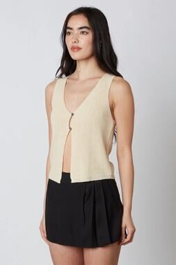 Cotton Candy Tan Knit Vest